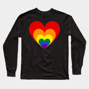 Rainbow Flag LGBT Pride Heart Long Sleeve T-Shirt